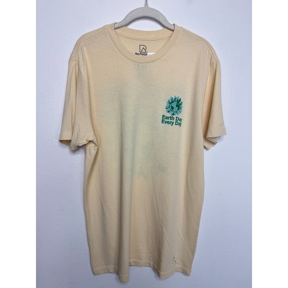 Urban Outfitters Re.Purpose Large Earth Day Everyday Graphic T-Shirt Yellow NWT